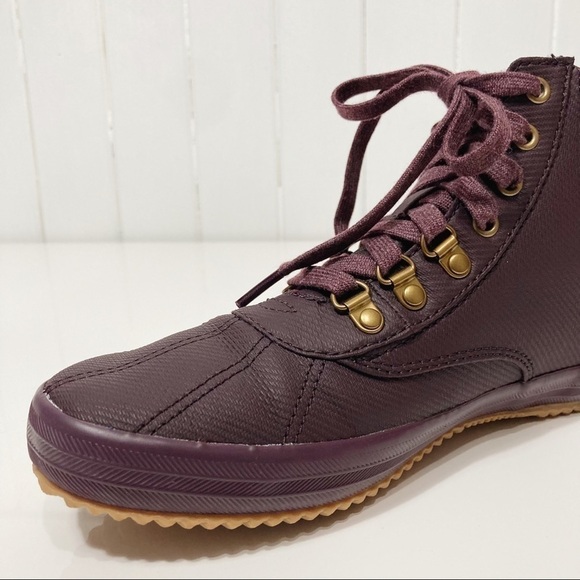 Keds Scout Burgundy Matte Twill Water Resistant Lace Up Boots Size 7.5 - Picture 5 of 16